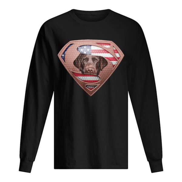 Blood Insides Superman Labrador Retriever American Flag Independence Day shirt