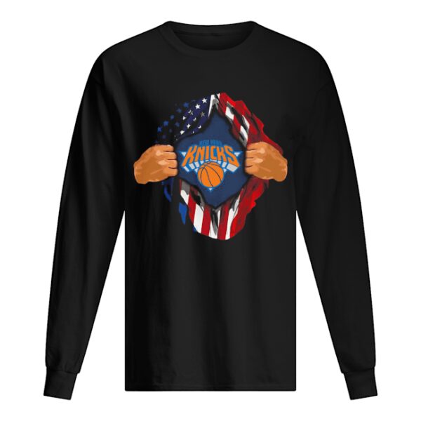 Blood insides new york knicks basketball american flag independence day shirt