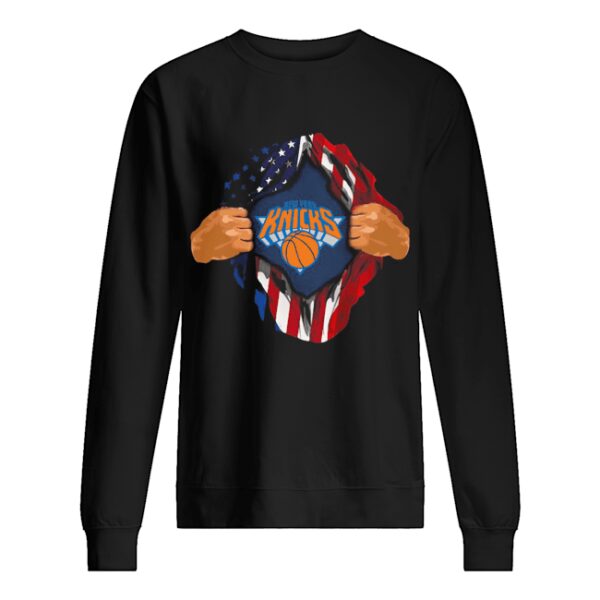 Blood insides new york knicks basketball american flag independence day shirt