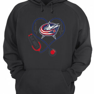 Blue Jackets heart Nurse stethoscope shirt 2 Blue Jackets heart Nurse stethoscope shirt 3