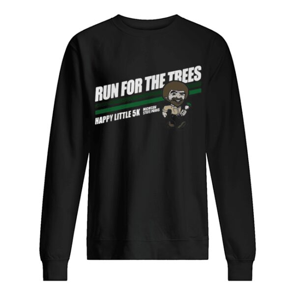 Bob Ross Run for the trees happy little 5k Michigan State Parks shirt