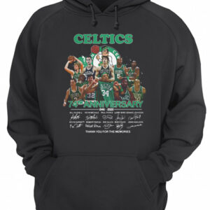 Boston Celtics logo 74th anniversary 1946 2020 signatures thank you for the memories shirt 3