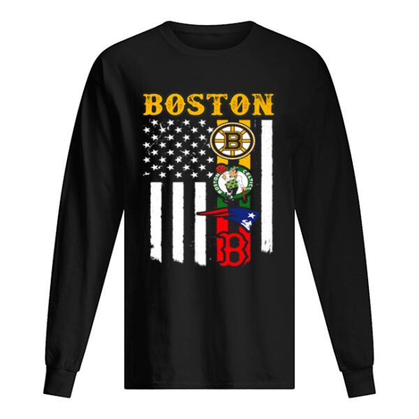 Boston New England Patriots Boston Celtics Bruins American Flag shirt