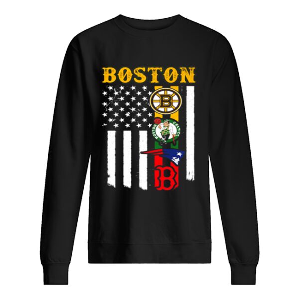 Boston New England Patriots Boston Celtics Bruins American Flag shirt