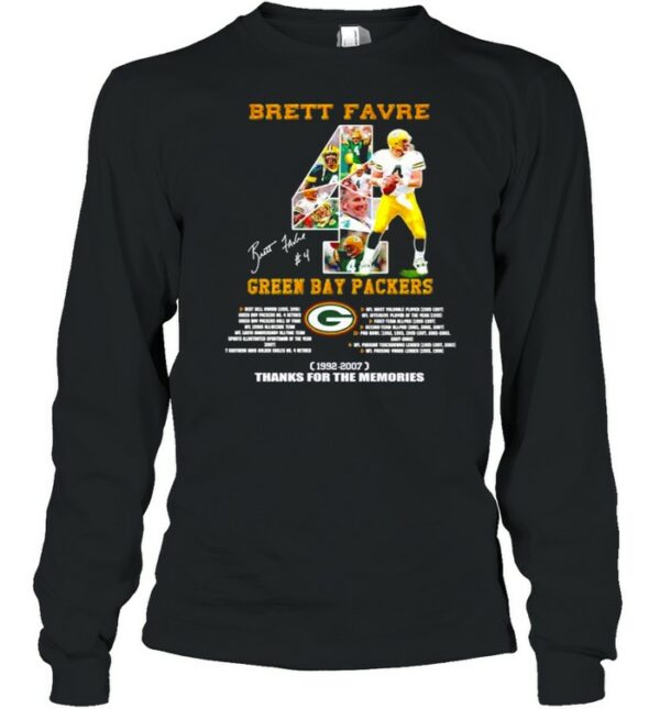 Brett Favre Green Bay Packers 1992-2007 thanks for the memoreis shirt