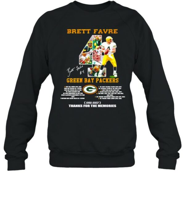 Brett Favre Green Bay Packers 1992-2007 thanks for the memoreis shirt