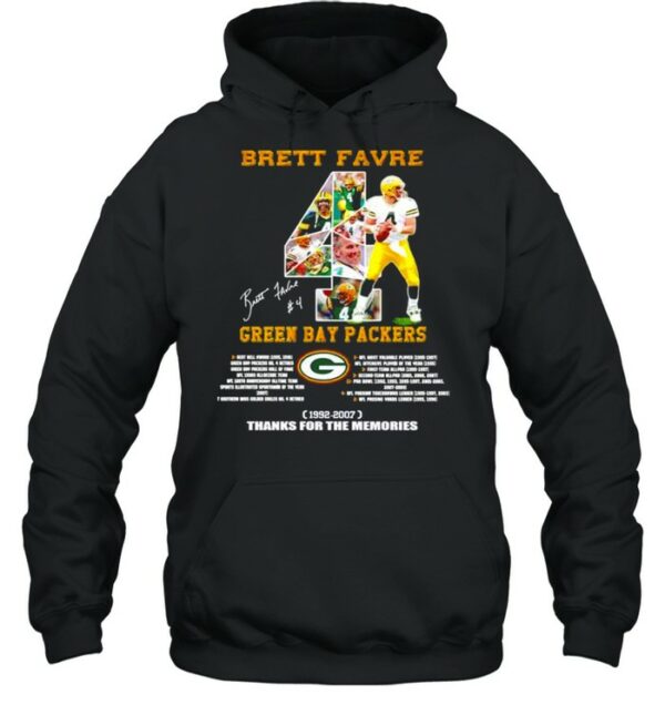 Brett Favre Green Bay Packers 1992-2007 thanks for the memoreis shirt