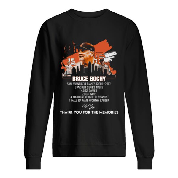 Bruce Bochy San Francisco Giants thank you for the memories shirt