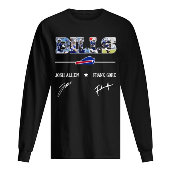 Buffalo Bills Josh Allen Frank Gore signatures shirt