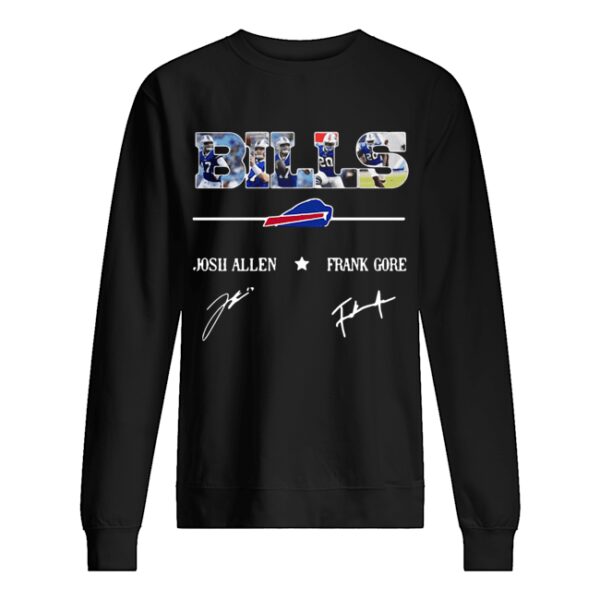 Buffalo Bills Josh Allen Frank Gore signatures shirt