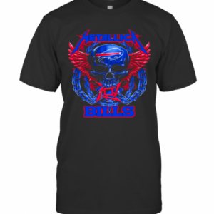 Buffalo Bills Skull Metallic T-Shirt
