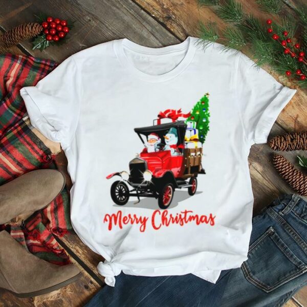 Buffalo Truck Santa Claus And Snowman Merry Christmas shirt