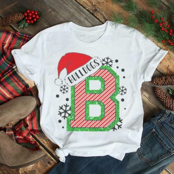 Bulldogs hat christmas B logo t shirt