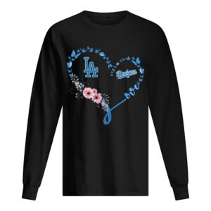 Butterfly love los angeles dodgers flowers heart shirt Butterfly love los angeles dodgers flowers heart shirt