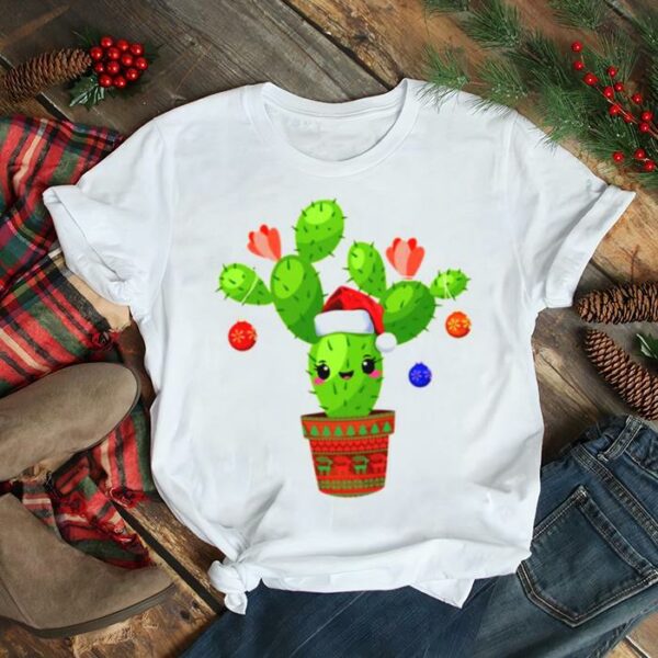 Cactus Christmas Tree Santa Xmas Succulent Plant Lovers shirt