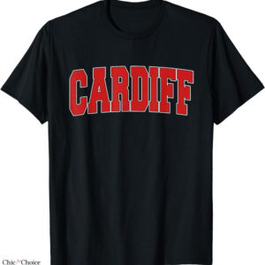 Cardiff City Retro T-shirt Red Text Style