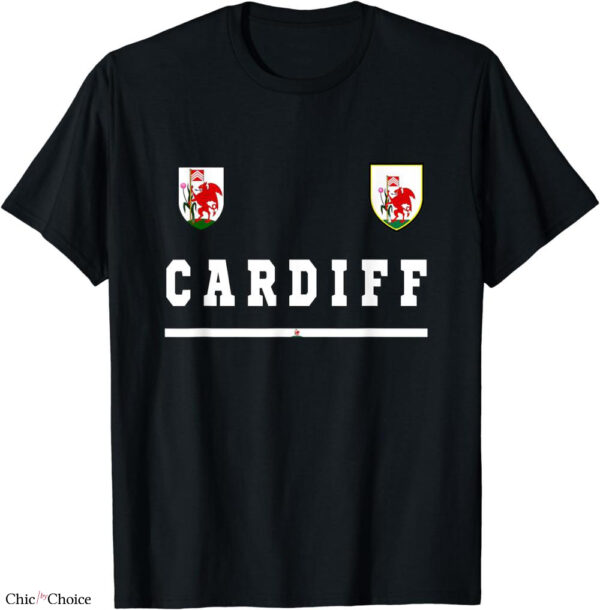 Cardiff City Retro T-shirt Text Style