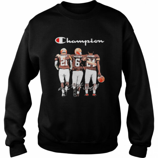 Champion Cleveland Browns Nick Chubb Baker Mayfield Signature Football shirt