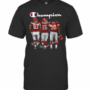 Champion Kansas City Chiefs Kelce 87 Mahomes 15 Hill 10 Signatures T-Shirt