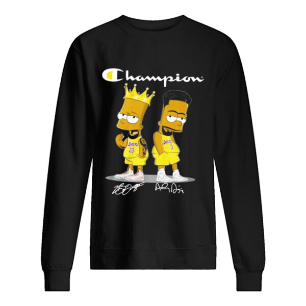 Champion Lebron James Jersey Lakers The Simpsons Signatures shirt