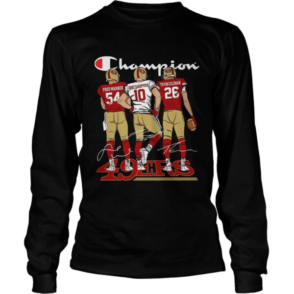 Champion San Francisco 49ers Fred Warner Jimmy Garoppolo Signature shirt