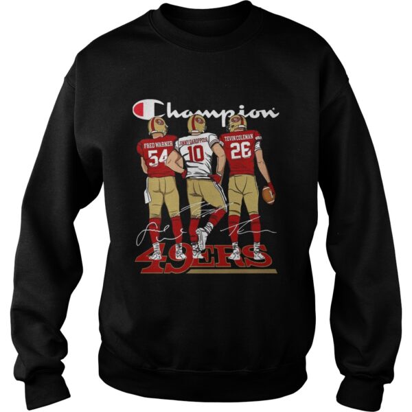 Champion San Francisco 49ers Fred Warner Jimmy Garoppolo Signature shirt