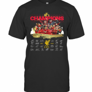 Champions Liverpool Fc 128 Years Anniversary 1892 2020 Signatures T-Shirt