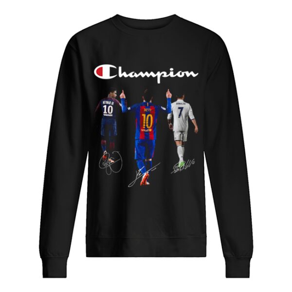 Champions Neymar Jr Messi and Ronaldo shirt