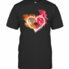 Chicago Bears And Nebraska Cornhuskers Heart Fire T-Shirt