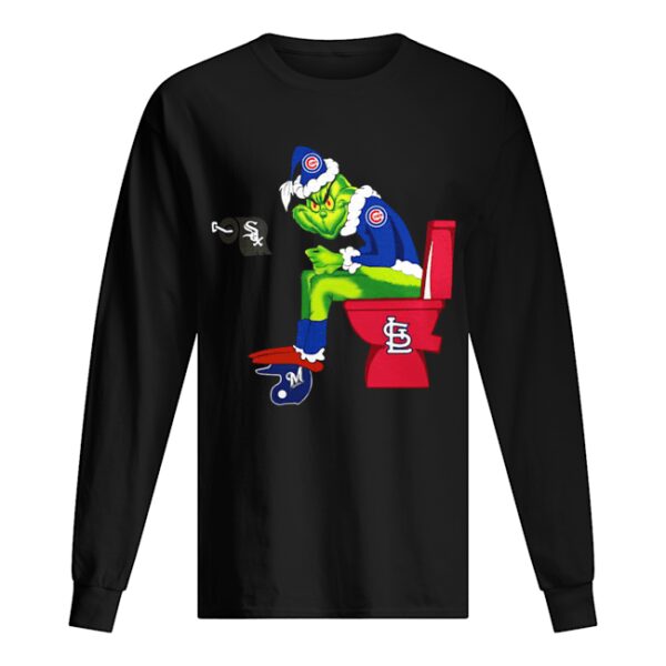 Chicago Cubs Grinch Santa Sitting St.Louis Cardinals Chicago White Sox Milwaukee Brewers shirt