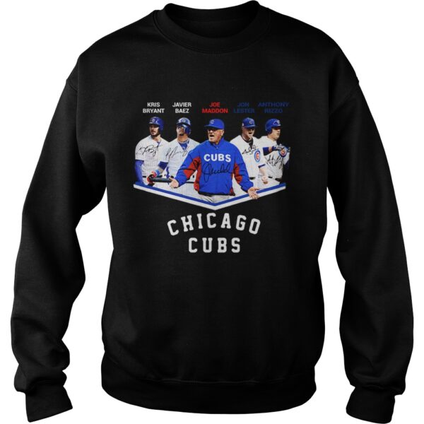 Chicago Cubs Kris Bryant Javier Baez Joe Maddon Jon Lester Anthony Rizzo Signatures shirt