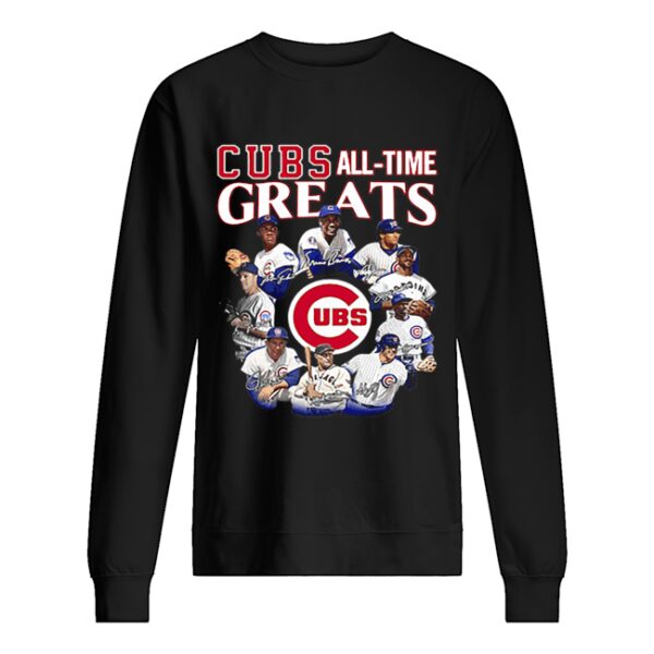 Chicago Cubs all time Greats team players signatures shirt