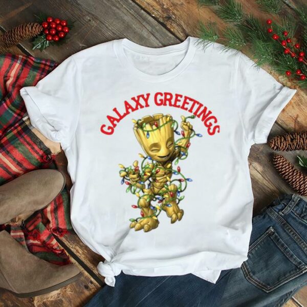 Christmas Tree Galaxy Greetings The Groot shirt