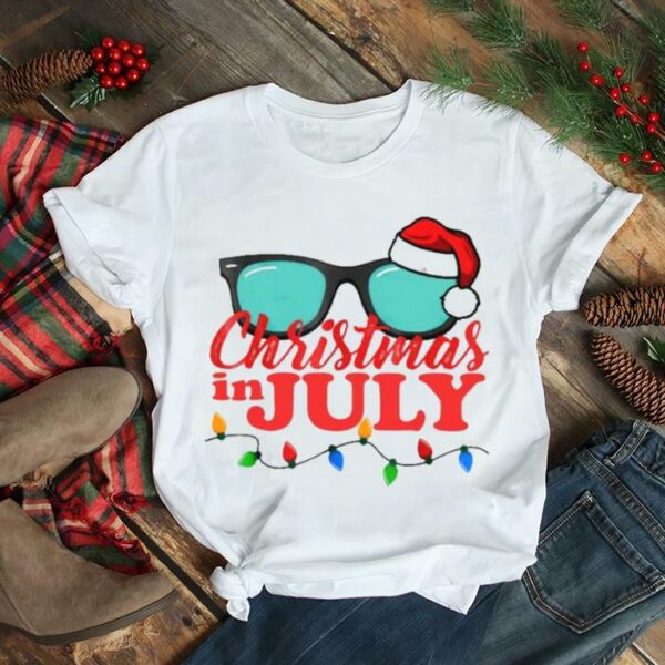 Christmas in July Santa Glasses Merry Christmas shirt