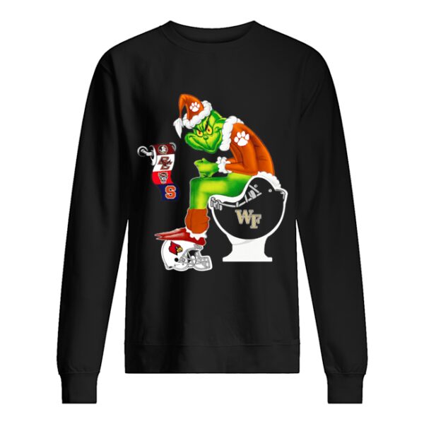 Clemson Tigers Grinch Santa Cardinals Arizona Wake Forest Demon Deacons Toilet shirt