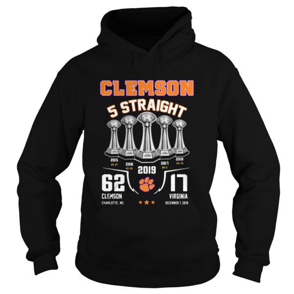 Clemson tigers football 5 Straight 2019 shirt