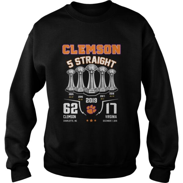 Clemson tigers football 5 Straight 2019 shirt