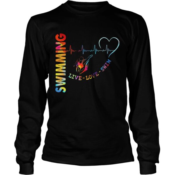 Colorful Swimming Live Love Swin Heart Beat shirt