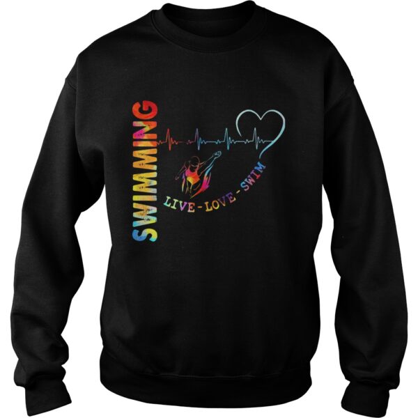 Colorful Swimming Live Love Swin Heart Beat shirt