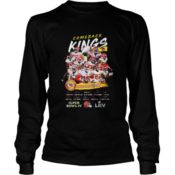 Comeback Kings Kansas City Chiefs Kingdom Super Bowl IV Signed shirt