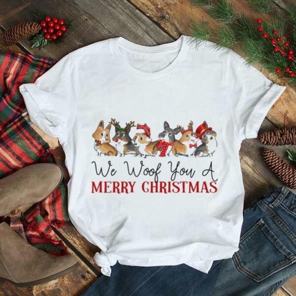 Corgi Dogs we woof You a Merry Christmas shirt