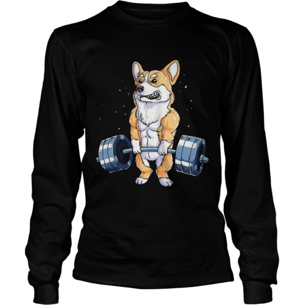 Corgi dog weight lifting t-shirt