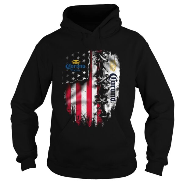 Corona Extra inside American flag shirt