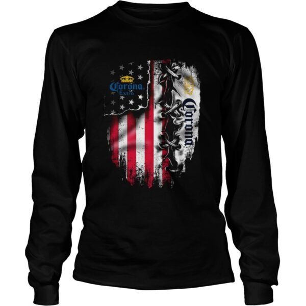 Corona Extra inside American flag shirt