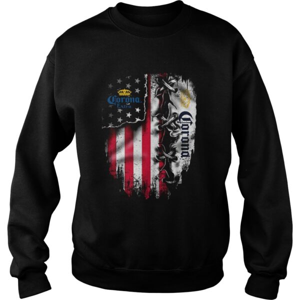 Corona Extra inside American flag shirt