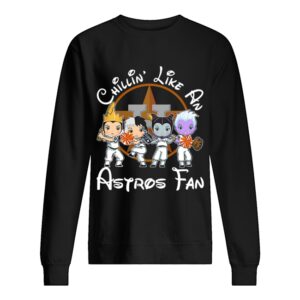 Cruella De Vil Evil Queen Ursula Maleficent Chillin’ like a Houston Astros Fan shirt