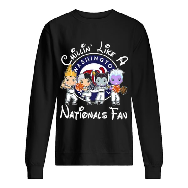 Cruella De Vil Evil Queen Ursula Maleficent Chillin’ like a Washington Nationals fan shirt