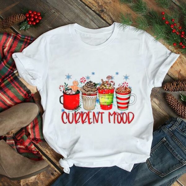 Current mood Christmas snowman latte coffee lover shirt