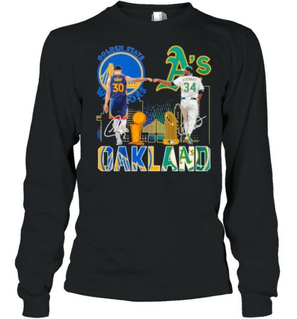 Curry Golden State Warriors and Stewart Oakland Athletics Oakland signatures shirt