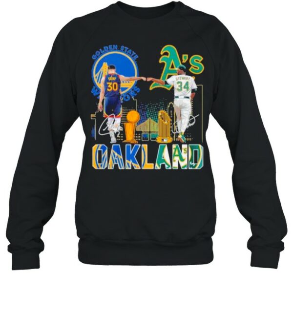 Curry Golden State Warriors and Stewart Oakland Athletics Oakland signatures shirt